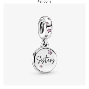 Pandora Silver and Pink Sisters Bracelet Charm